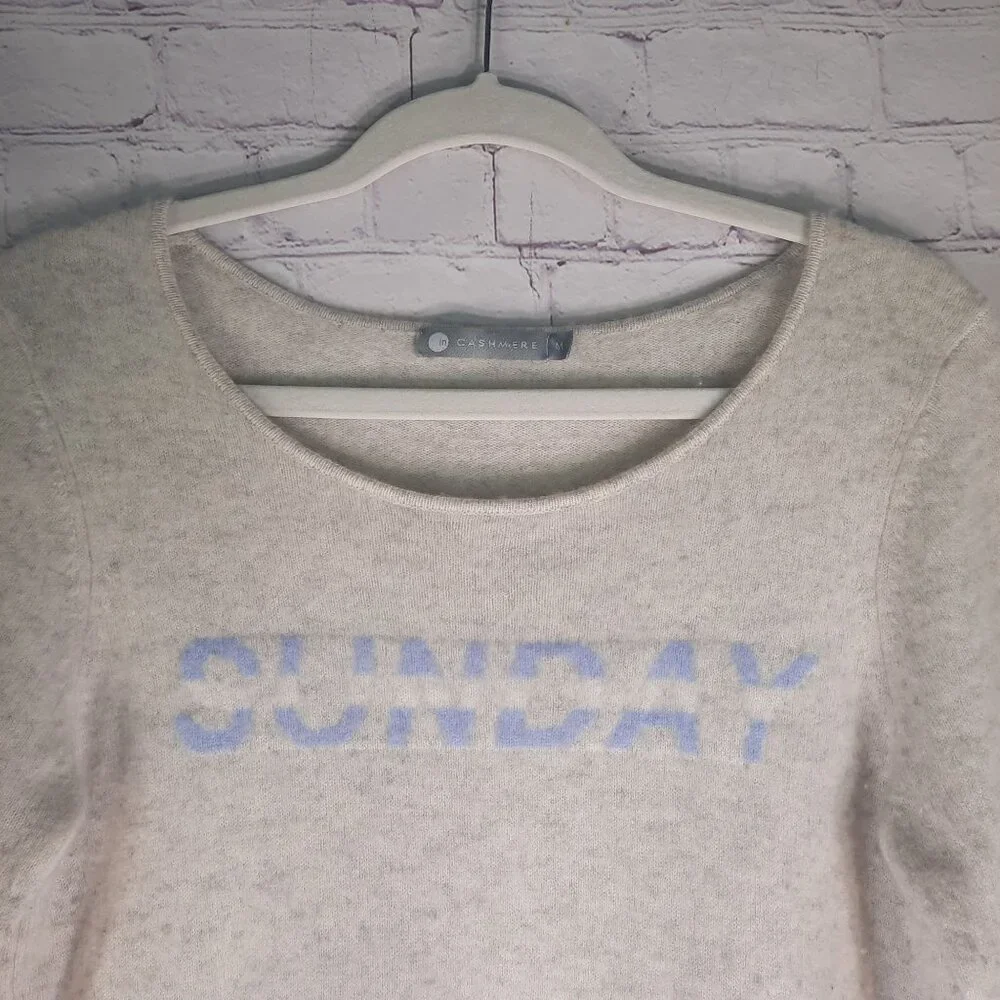 InCashmere Crew Neck Sunday Print 100% Cashmere Crew Neck - Picture 10 of 11